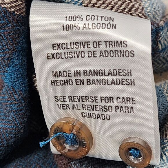 Woolrich Flannel Shirt Men's 2XL XXL Blue Plaid Long Sleeve Button Down Pockets - Picture 8 of 9